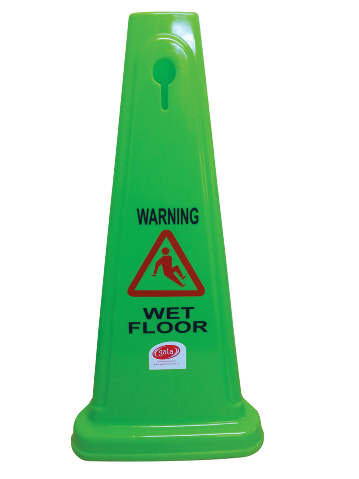 Gala Safety Cone, Wet Floor, 680mm Lime - Filta