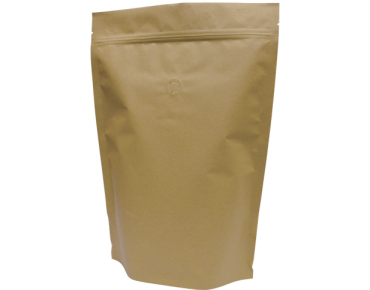 1kg Stand-Up Coffee Pouch, Rip-Top & Resealable Zipper, Brown Kraft - Castaway