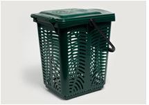 Bin 10L TallAir Caddy Ventilated with plastic handle (fits 10 Ltr Liner) - Vegware