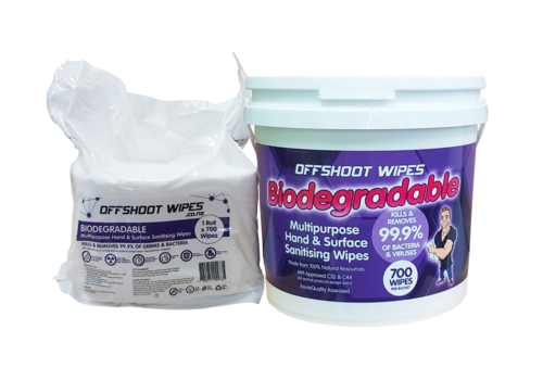 Hand & Surface Wipes Biodegradable - Bucket & Roll 700wipes - Offshoot