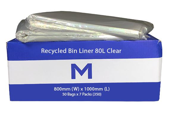 Rubbish Bag Bin Liner 80L Clear 35mu - Matthews
