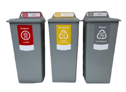 Recycling Bins 87Litre Square Set of 3 - Trust
