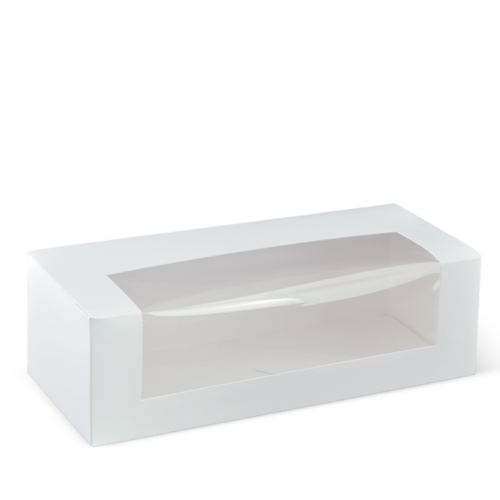 10 Inch Long Patisserie Box White 260 x 110 x 80 - Detpak