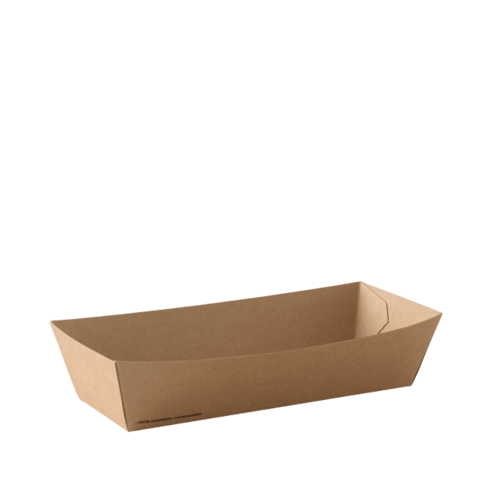 Go Hot Dog Food Tray Brown 190 x 70 x 50 - Detpak