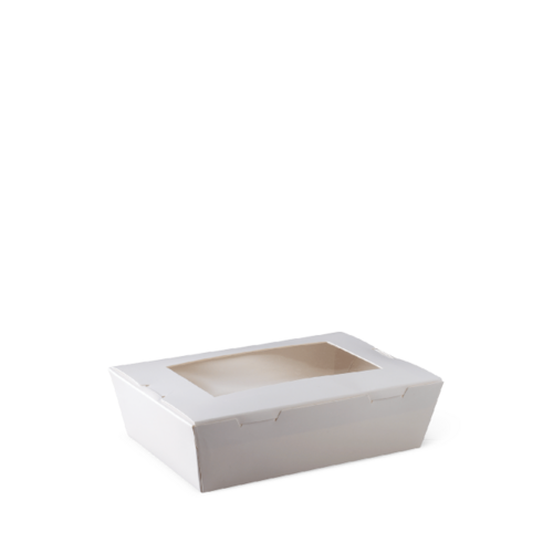 Extra Small Window Lunch Box (400ml) White 120 x 88 x 37 - Detpak