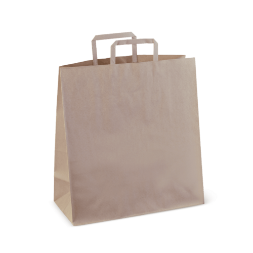 # 75 Flat Handle Bag (10kg) Brown 340 x 320 x 145 - Detpak