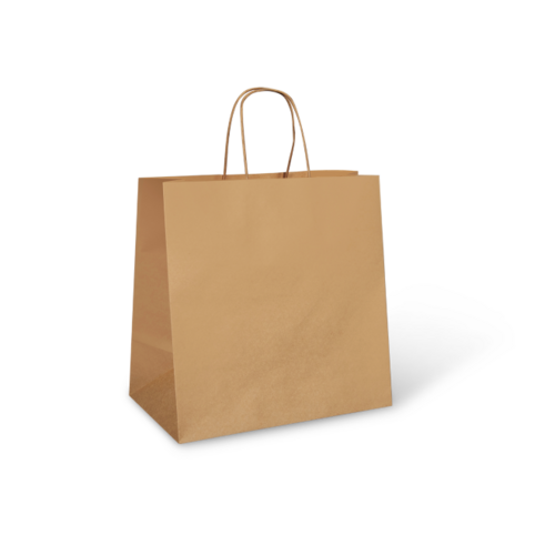 Large Twist Handle Bag (Lightweight) Brown 300 x 305 x 175 - Detpak