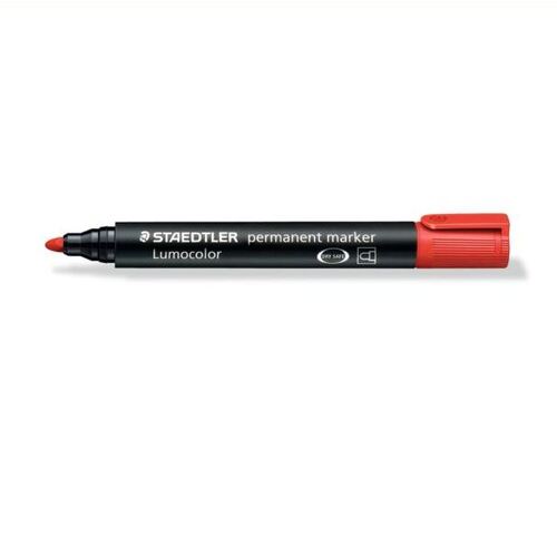 Staedtler Permanent Marker - Red, Bullet Tip Pack 10
