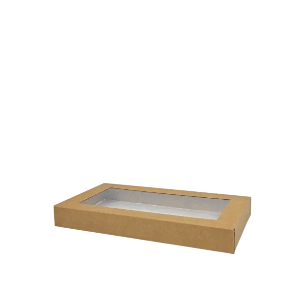 Lid for Medium Catering Tray With PLA Window Carton 100 - Green Choice