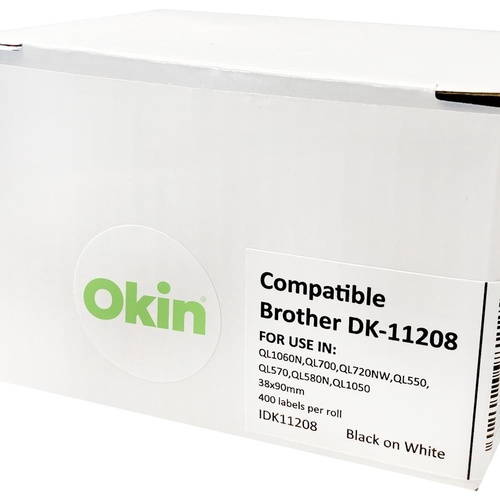 Okin Compatible Brother DK Labels 38x90mm 400 Roll