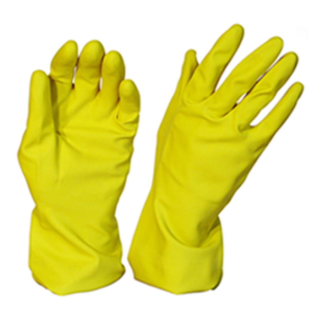 Silverlined Rubber Gloves Large Yellow (Pack 12 pairs) - Selfgard