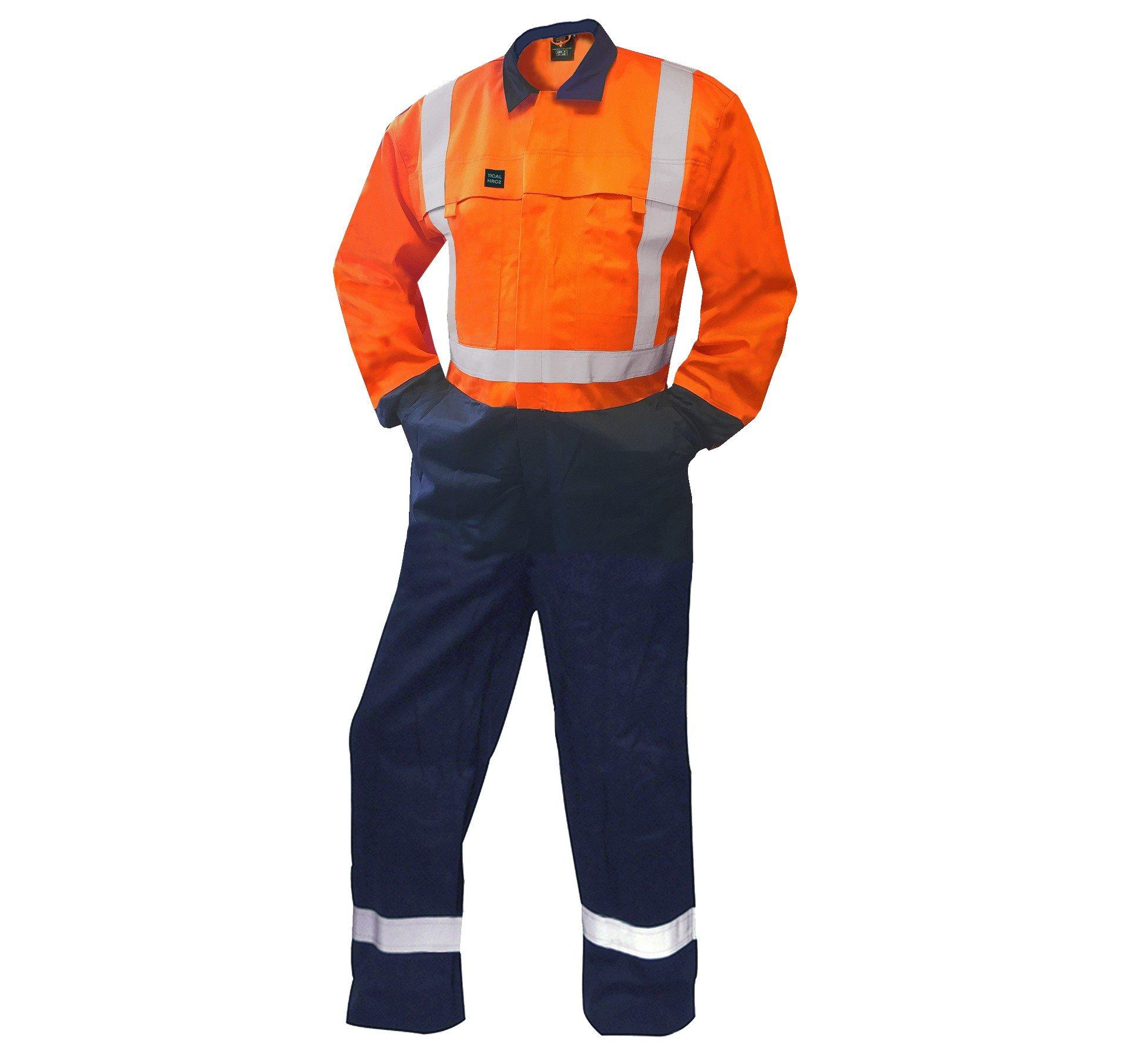 Fr Overall, 240 Gsm.88/12 11 Cal, Orange/Navy D/N-Size 4